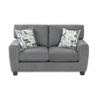 Pemberly Row Sofa Reversible Cushions Nailhead Trim Pillows in Dark Gray