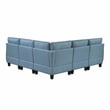 Pemberly Row Textured 5-Piece Modular Sectional Hidden Storage Tufted in Blue
