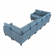 Pemberly Row Textured 7-Piece U-Shape Modular Sectional with Storage in Blue