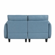 Pemberly Row Textured Modular Loveseat with Hidden Storage Tufted in Blue