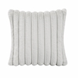 Pemberly Row Microfiber Loveseat Channel Tufted with Pillows in Light Gray