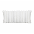 Pemberly Row Microfiber Sofa Channel Tufted with Decor Pillows in Light Gray