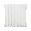 Pemberly Row Microfiber Sofa Channel Tufted with Decor Pillows in Light Gray