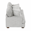 Pemberly Row Microfiber Loveseat Channel Tufted with Pillows in Light Gray