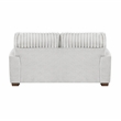 Pemberly Row Microfiber Loveseat Channel Tufted with Pillows in Light Gray