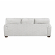 Pemberly Row Microfiber Sofa Channel Tufted with Decor Pillows in Light Gray