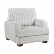 Pemberly Row Microfiber Sofa Channel Tufted with Decor Pillows in Light Gray
