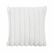 Pemberly Row Microfiber Sofa Channel Tufted with Decor Pillows in Light Gray