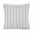 Pemberly Row Microfiber Sofa Channel Tufted with Decor Pillows in Light Gray