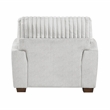 Pemberly Row Microfiber Sofa Channel Tufted with Decor Pillows in Light Gray