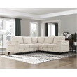 Pemberly Row Corduroy 5-Piece Modular Sectional USB Charging Storage in Beige