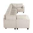 Pemberly Row Corduroy 8-Piece U-Shape Modular Sectional USB Storage in Beige
