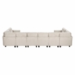 Pemberly Row Corduroy 8-Piece U-Shape Modular Sectional USB Storage in Beige