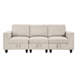 Pemberly Row Corduroy Sofa with USB Charging and Pull-Out Storage in Beige