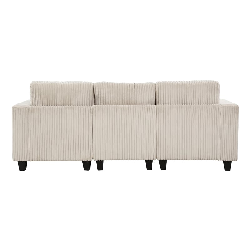 Pemberly Row Corduroy Sofa with USB Charging and Pull-Out Storage in Beige