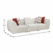 Pemberly Row Chenille Fabric Modular Sofa with 5 Pillows in Beige