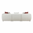 Pemberly Row Chenille Fabric Modular Sofa with 5 Pillows in Beige