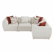 Pemberly Row Chenille 4-Piece Modular Corner Sectional in Beige