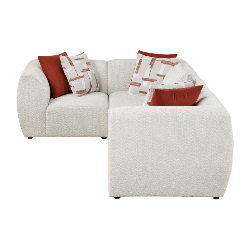 Pemberly Row Chenille 4-Piece Modular Corner Sectional in Beige