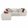 Pemberly Row Chenille 4-Piece Modular Corner Sectional in Beige