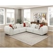 Pemberly Row Chenille 5-Piece Modular Corner Sectional in Beige
