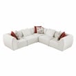 Pemberly Row Chenille 5-Piece Modular Corner Sectional in Beige