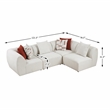 Pemberly Row Chenille 4-Piece Modular Sectional with 6 Pillows in Beige