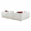 Pemberly Row Chenille 4-Piece Modular Sectional with 6 Pillows in Beige