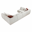 Pemberly Row Chenille 6-Piece U-Shaped Modular Sectional in Beige