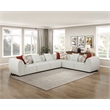 Pemberly Row Chenille 6-Piece L-Shaped Modular Sectional in Beige