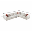 Pemberly Row Chenille 6-Piece L-Shaped Modular Sectional in Beige
