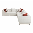 Pemberly Row Chenille 6-Piece L-Shaped Modular Sectional in Beige