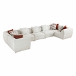 Pemberly Row Chenille 7-Piece U-Shaped Modular Sectional in Beige