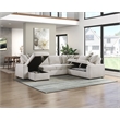 Pemberly Row Chenille 3-Piece Sectional with Pull-Out Bed in Beige