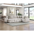 Pemberly Row Chenille 3-Piece Sectional with Pull-Out Bed in Beige
