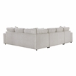 Pemberly Row Chenille 3-Piece Sectional with Pull-Out Bed in Beige