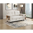 Pemberly Row Boucle Convertible Love Seat with Pull-Out Bed in Beige
