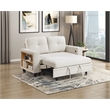 Pemberly Row Boucle Convertible Love Seat with Pull-Out Bed in Beige