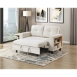 Pemberly Row Boucle Convertible Love Seat with Pull-Out Bed in Beige