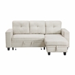 Pemberly Row Boucle Sectional with Reversible Chaise and Pull-Out Bed in Beige
