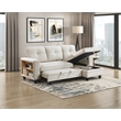 Pemberly Row Boucle Sectional with Reversible Chaise and Pull-Out Bed in Beige