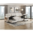 Pemberly Row Boucle U-Shaped Sectional with 2 Chaises and Pull-Out Bed in Beige
