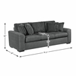 Pemberly Row Textured Microfiber and Corduroy 3-Seat Sofa in Dark Gray