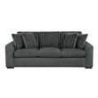 Pemberly Row Textured Microfiber and Corduroy 3-Seat Sofa in Dark Gray