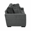 Pemberly Row Textured Microfiber and Corduroy 3-Seat Sofa in Dark Gray