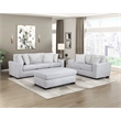 Pemberly Row Textured Microfiber and Corduroy Love Seat in Gray
