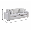 Pemberly Row Textured Microfiber and Corduroy 3-Seat Sofa in Gray