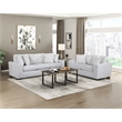 Pemberly Row Textured Microfiber and Corduroy 3-Seat Sofa in Gray