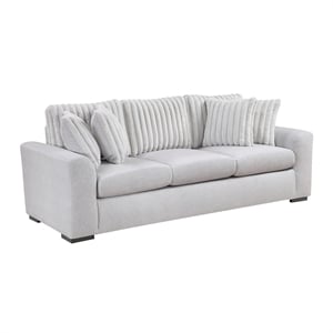 Pemberly Row Textured Microfiber and Corduroy 3-Seat Sofa in Gray