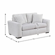 Pemberly Row Textured Microfiber and Corduroy 3-Seat Sofa in Gray